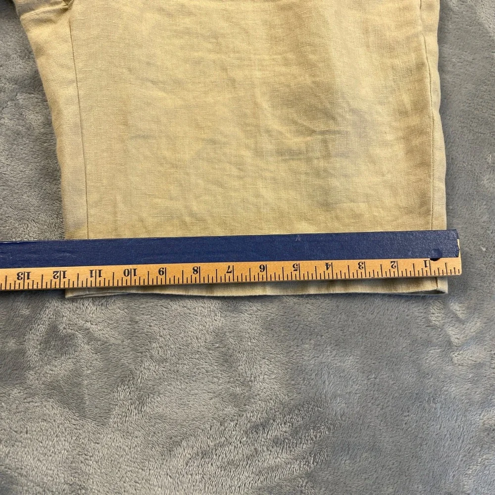 Jos A Bank Men's 36 100% Linen Shorts Beige Tan Flat Front Summer Casual Preppy
